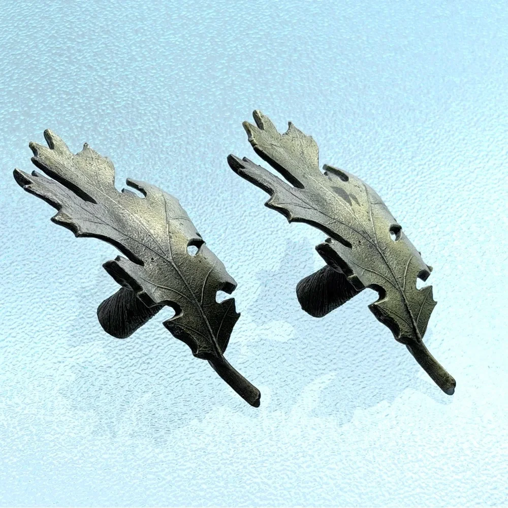 Oak Leaf Curtain Pullbacks Bronze Tone Metal